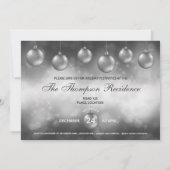 シルバーグレー クリスマス オーナメント クリスマスパーティー 招待状 (裏面)