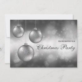 シルバーグレー クリスマス オーナメント クリスマスパーティー 招待状