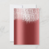 シルバーグレー グリッター バーガンディレッド フォーマル インビテーション (裏面)