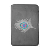 シルバーグレー/グレーピーコックフェザーのグラファイト バスマット (正面縦)