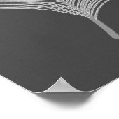 シルバーグレー/グレーピーコックフェザーのグラファイト ポスター (角)