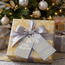 シルバーグレー ゴールド シック エレガント クリスマス ボタニカル