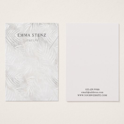 シルバーグレー&ダスティピンクパーム・ネックレスディスプレイ (正面&裏面)