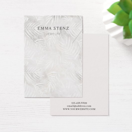 シルバーグレー&ダスティピンクパーム・ネックレスディスプレイ (デスク)