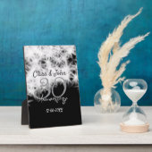 シルバーグレー ブラック 30周年 結婚記念日 グリッター フォトプラーク (側面)