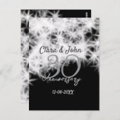 シルバーグレー ブラック 30周年 結婚記念日 グリッター ポストカード (正面/裏面)