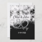 シルバーグレー ブラック 30周年 結婚記念日 グリッター 招待状 (裏面)
