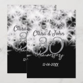 シルバーグレー ブラック 30周年 結婚記念日 グリッター 招待状 (正面/裏面)