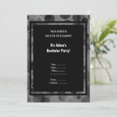 シルバーグレー ボケ おしゃれな独身パーティー 招待状 (スタンド正面)