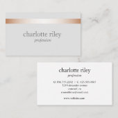 シルバーグレー | モダンバラストライプのスタイリッシュ 名刺 (正面/裏面)