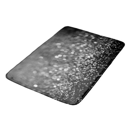 シルバーグレー+ラメ+ボケ+ゴージャス1 バスマット (アングル)