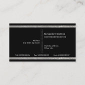 シルバーグレー、黒の垂直ストライプ会計士 名刺 (裏面)