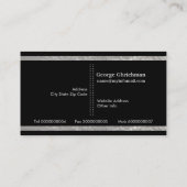 シルバーグレー、黒の垂直ストライプ技術者 名刺 (裏面)