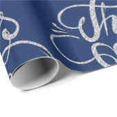 シルバーグレ文字デザインー – 感謝祭 ラッピングペーパー (ロールコーナー)