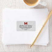 シルバーグレ結婚イのモノグラムMテンプレートV01 ラベル (インサイチュ)