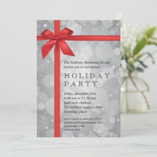 シルバーグ包まれたローホリデ企業のーパーティ 招待状 (スタンド正面)