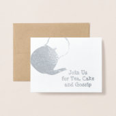 シルバーケトル – アフタヌーンティー&ケーキをテーマ 箔カード (封筒付き正面)