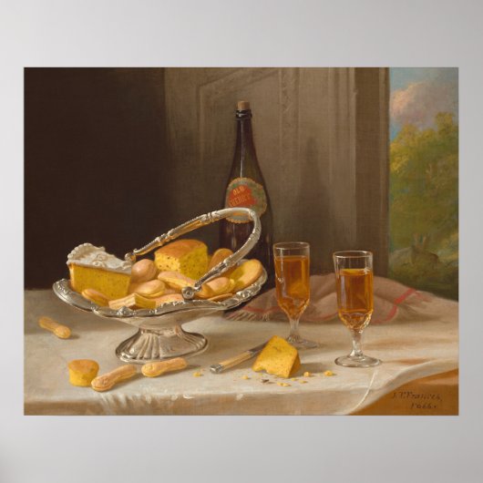 シルバーケーキバスケット – ジョン・フランシスファインアートポスター ポスター (正面)