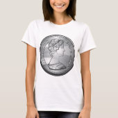 シルバーコインの女王の肖像 Tシャツ (正面)