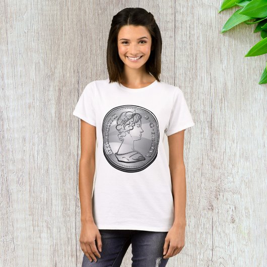 シルバーコインの女王の肖像 Tシャツ