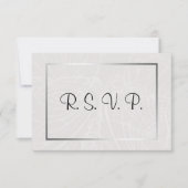 シルバーコンテンポラリーとグレーダマスクウェディングRSVP 出欠カード (正面)