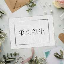 シルバーコンテンポラリーとグレーダマスクウェディングRSVP