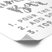 シルバーコンフェッティミモザーバーの看板 ウェディング ポスター (角)