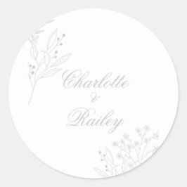 シルバーコーナーフローラボホ結婚ズ ラウンドシール