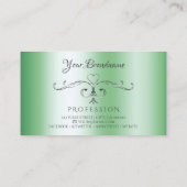 シルバーコーナー華美イニシャルシック発光グリーン 名刺 (裏面)