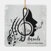 シルバーコーラス監督ギフトミュージカルノートクリスマス セラミックオーナメント (裏面)