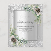 シルバーコーングリーンクリスマスパーティの招待状 (正面)