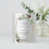 シルバーコーン緑の幾何学的結婚式招待状 (スタンド正面)