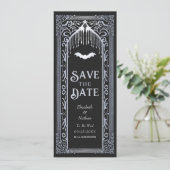 シルバーゴシック様式のバンパイア大聖堂の日付を保存 招待状 (スタンド正面)