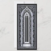 シルバーゴシック様式のバンパイア大聖堂の日付を保存 招待状 (裏面)