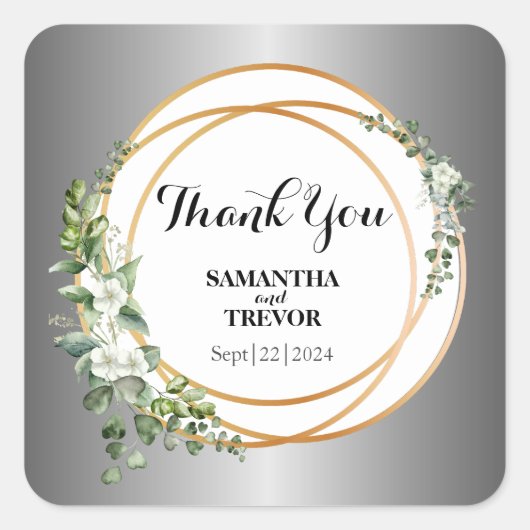 シルバーゴールデンボタニカ：ありがとう スクエアシール (正面)