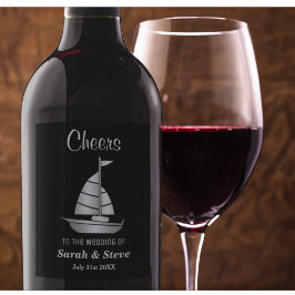 シルバーサイル航海のボ結婚ートのワインラベル ワインラベル