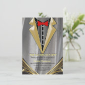 シルバーサテンと金ゴールドフラワーバーターへの招待 (スタンド正面)