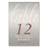 シルバーサテンバラダマスコデコスタイリッシュールテーブルカード テーブルナンバー (裏面)