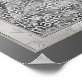 シルバーサテンリボンフレーム お好きな写真を入れてオリジナルポスターを作成 ポスター (角)