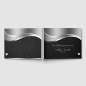 シルバーサテン及びブラックダマスク ゲストブック (全面)