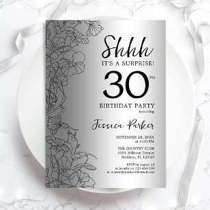 シルバーサプライズ30歳の誕生日 招待状