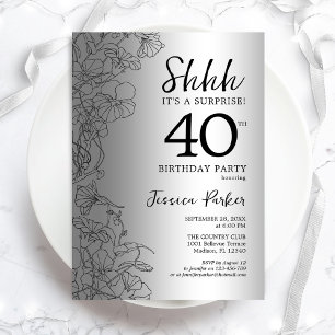 シルバーサプライズ40歳の誕生日 招待状