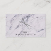 シルバーサロン美容師シザーズグレイ大理石 名刺 (裏面)