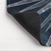 シルバーサンエレガントムーンドゥードルマンダラブルーデザイン マウスパッド (コーナー)