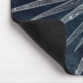 シルバーサンエレガントムーンドゥードルマンダラブルーデザイン マウスパッド