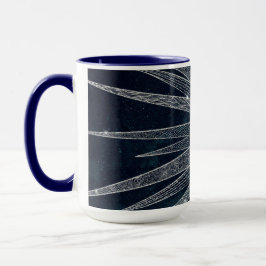 シルバーサンエレガントムーンドゥードルマンダラブルーデザイン マグカップ