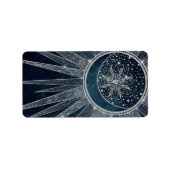 シルバーサンエレガントムーンドゥードルマンダラブルーデザイン ラベル (正面)