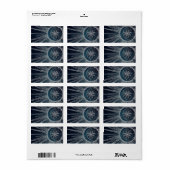 シルバーサンエレガントムーンドゥードルマンダラブルーデザイン ラベル (フルシート)