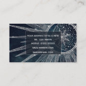 シルバーサンエレガントムーンドゥードルマンダラブルーデザイン 名刺 (裏面)