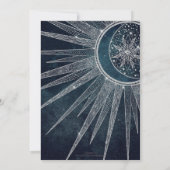 シルバーサンエレガントムーンドゥードルマンダラブルーデザイン 招待状 (裏面)